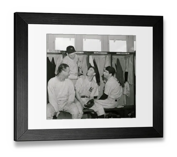 Framed Print : Yankee Stars Giving Pep Talk to Rookie Joe Gordon Framed Print : Yankee Stars Giving Pep Talk to Rookie Joe Gordon