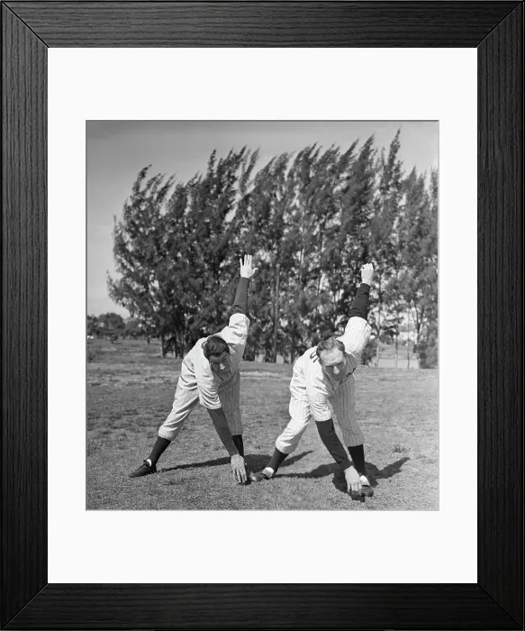 Framed Print : J. Dimaggio And Charles Ruffing Exercise
