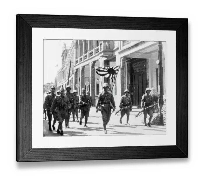 Framed Print : Japanese Soldiers Invade An Island