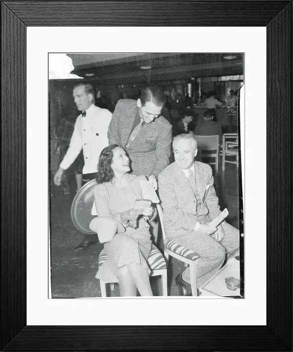 Framed Print : Charlie Chaplin and Others at Race Track