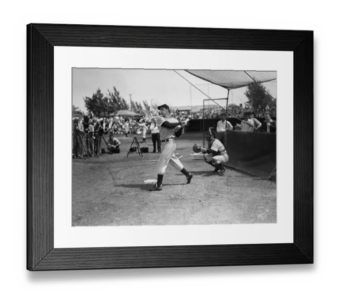 Framed Print : Joe DiMaggio Taking Swing