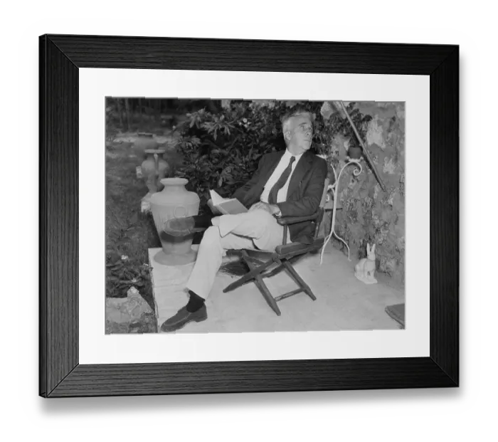 Framed Print : Robert Frost Sitting with Book in Hand Framed Print : Robert Frost Sitting with Book in Hand