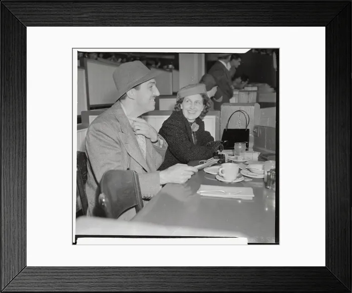 Framed Print : Walt Disney and Wife at Race Track Framed Print : Walt Disney and Wife at Race Track