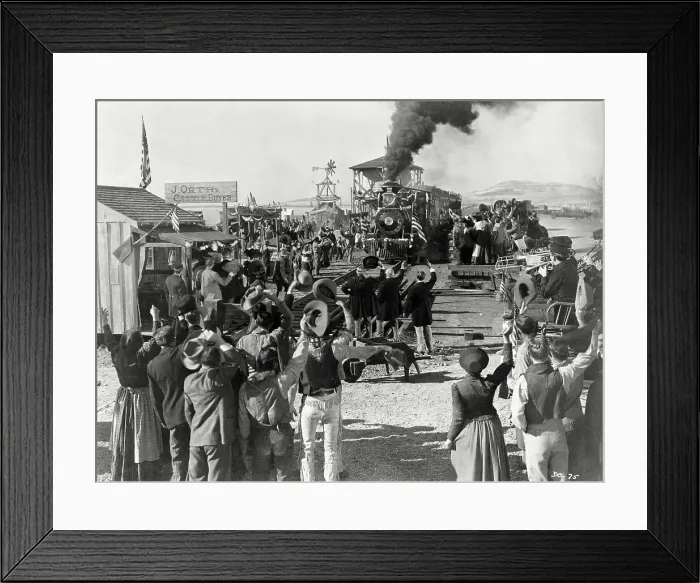 Framed Print : Crowd Greeting a Locomotive Framed Print : Crowd Greeting a Locomotive