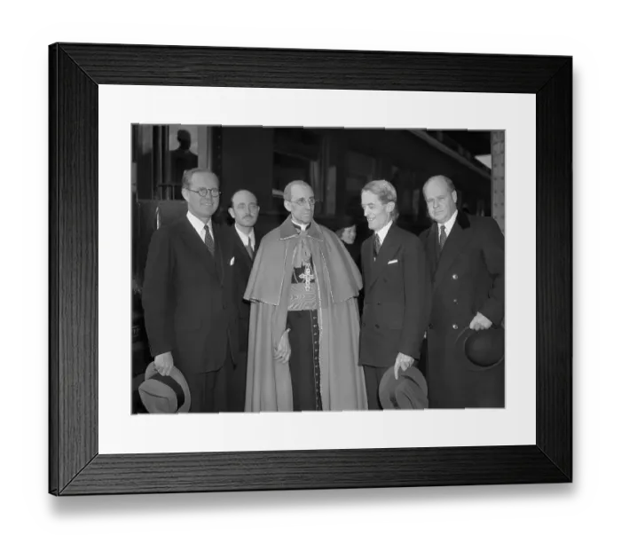 Framed Print : Joseph Patrick Kennedy Posing with Religious Leaders