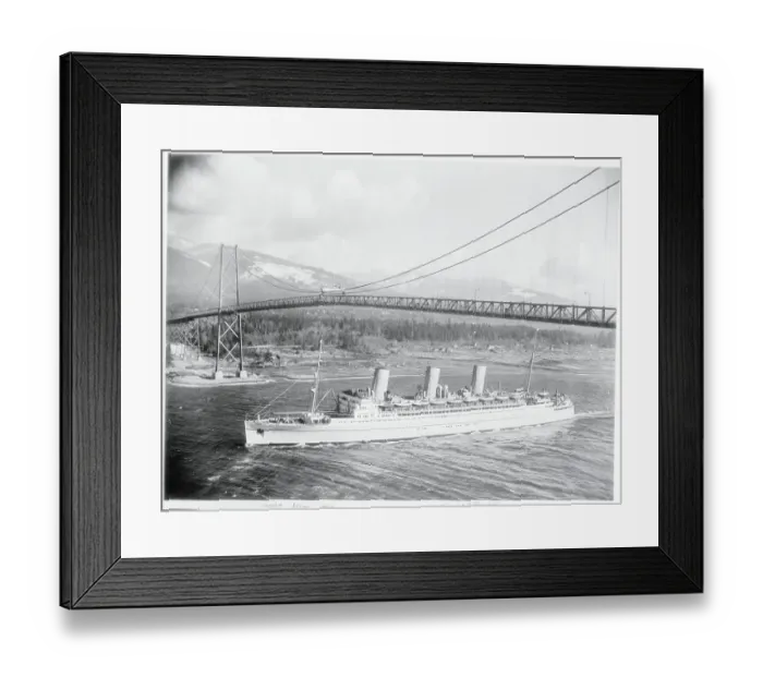 Framed Print : Pacific Liner Sailing Under Lion Gate Bridge Framed Print : Pacific Liner Sailing Under Lion Gate Bridge