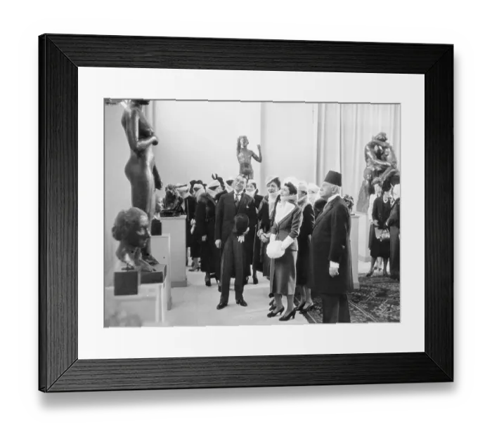 Framed Print : Queen Farida at Sculpture Exhibition