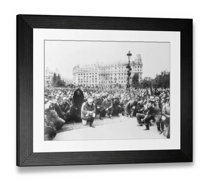Framed Print : General Yague and Troops During Plaza Ceremonies