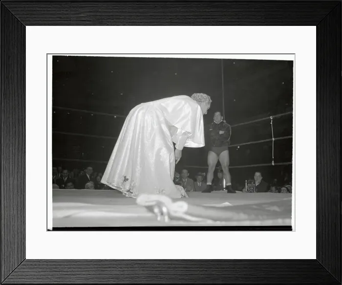 Framed Print : Gorgeous George Bowing to Audience Framed Print : Gorgeous George Bowing to Audience