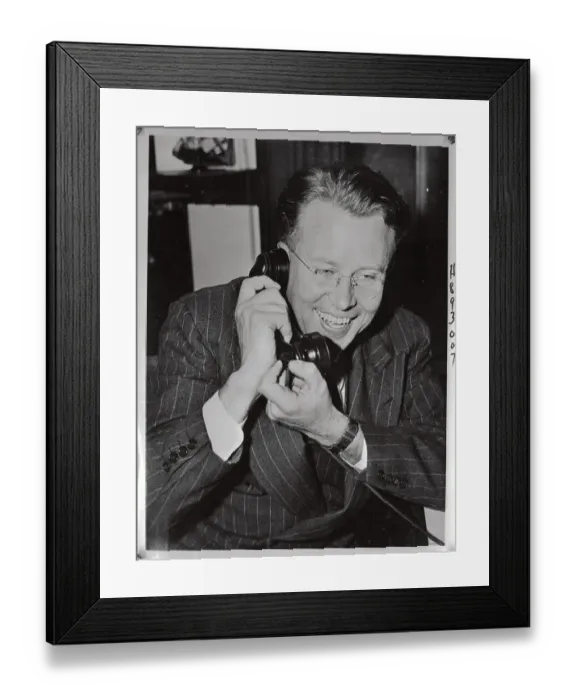 Framed Print : Dr. Ernest O. Lawrence Speaking on Telephone Framed Print : Dr. Ernest O. Lawrence Speaking on Telephone