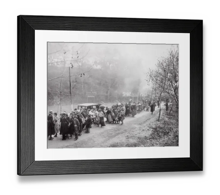 Framed Print : Spanish Refugees Traveling on Foot to French Territory Framed Print : Spanish Refugees Traveling on Foot to French Territory