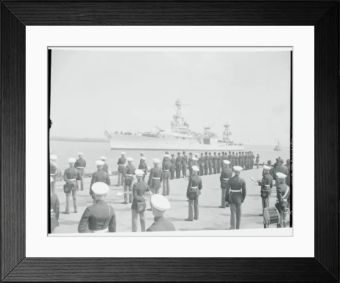 Framed Print : Marines Awaiting Ship with President Roosevelt Framed Print : Marines Awaiting Ship with President Roosevelt