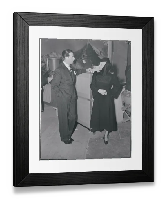 Framed Print : Adrian Speaking with Norma Shearer Framed Print : Adrian Speaking with Norma Shearer