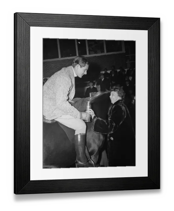 Framed Print : Eleanor Roosevelt Handing Errol Flynn Trophy Framed Print : Eleanor Roosevelt Handing Errol Flynn Trophy