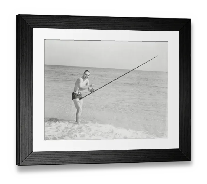 Framed Print : Baseball Favorite Bob Feller on the Beach Framed Print : Baseball Favorite Bob Feller on the Beach