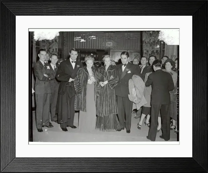 Framed Print : Cary Grant Posing with Other Stars at Premiere