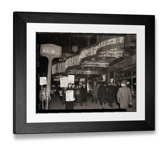 Framed Print : Strikers Picketing Brass Rail Restaurant Framed Print : Strikers Picketing Brass Rail Restaurant