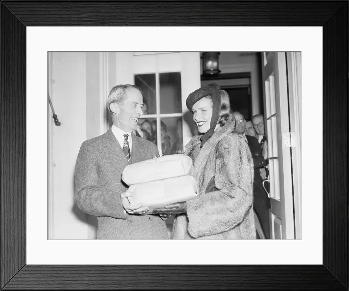 Framed Print : Actress Frances Farmer and White House Secretary Framed Print : Actress Frances Farmer and White House Secretary
