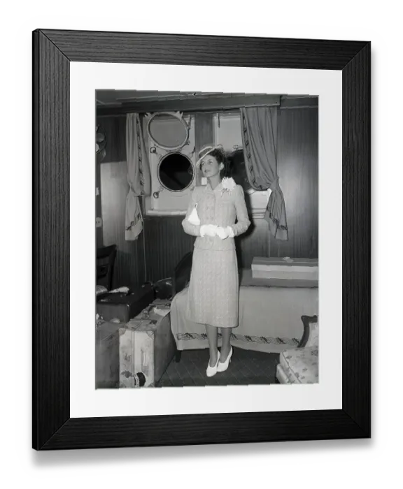 Framed Print : Mrs. Joseph Kennedy On Liner Framed Print : Mrs. Joseph Kennedy On Liner