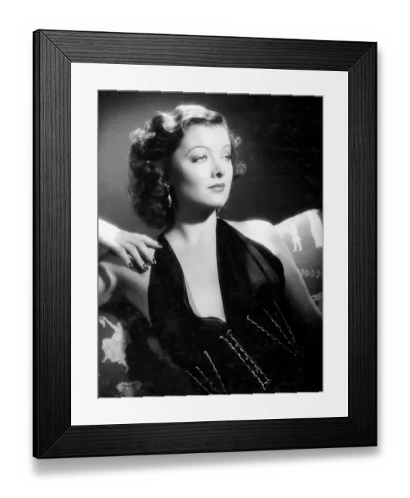 Framed Print : Myrna Loy. Actress Myrna Loy in a publicity photograph for her film Lucky Night, 1939