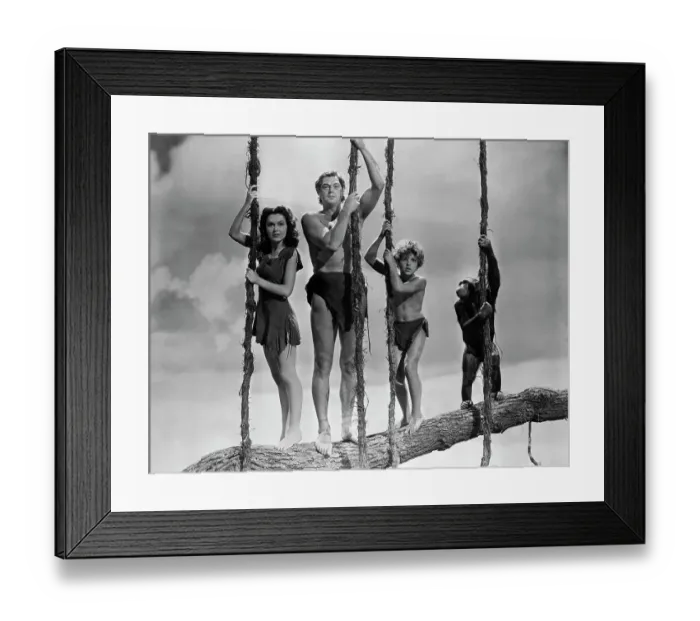 Framed Print : Tarzan, Jane, Boy, and Chimp Framed Print : Tarzan, Jane, Boy, and Chimp