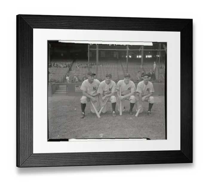 Framed Print : Baseball Players Posing on Field Framed Print : Baseball Players Posing on Field
