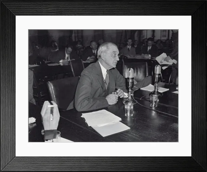 Framed Print : General Electric Chairman Owen Young at Monopoly Hearing Framed Print : General Electric Chairman Owen Young at Monopoly Hearing
