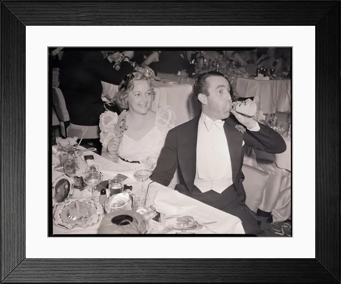 Framed Print : Harold Lloyd and Wife Celebrate New Year Framed Print : Harold Lloyd and Wife Celebrate New Year
