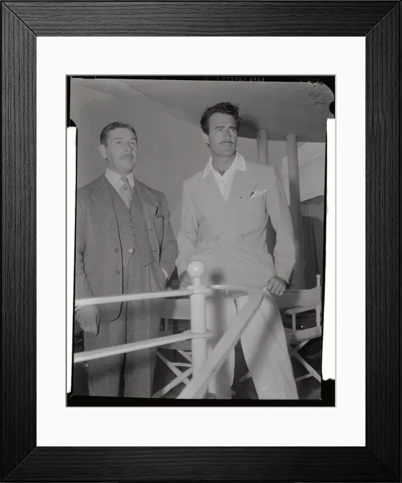 Framed Print : Mike Romanoff and Gilbert Roland Watching Tennis Framed Print : Mike Romanoff and Gilbert Roland Watching Tennis