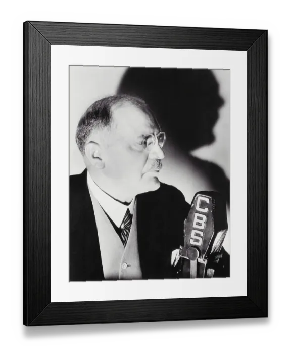 Framed Print : H.V. Kaltenborn Commentating Framed Print : H.V. Kaltenborn Commentating