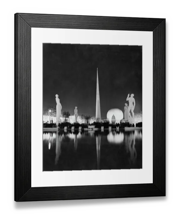 Framed Print : Pond Statues at World's Fair Framed Print : Pond Statues at World's Fair