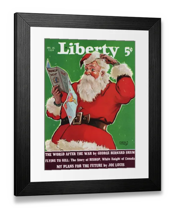 Framed Print : Cover of Magazine with a Confused Santa Claus Framed Print : Cover of Magazine with a Confused Santa Claus