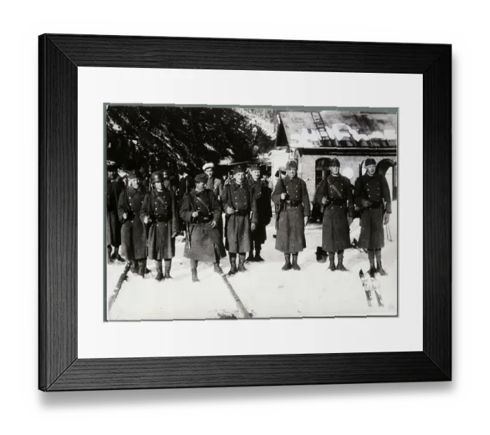 Framed Print : Hungarian Troops Posing in Snow Framed Print : Hungarian Troops Posing in Snow