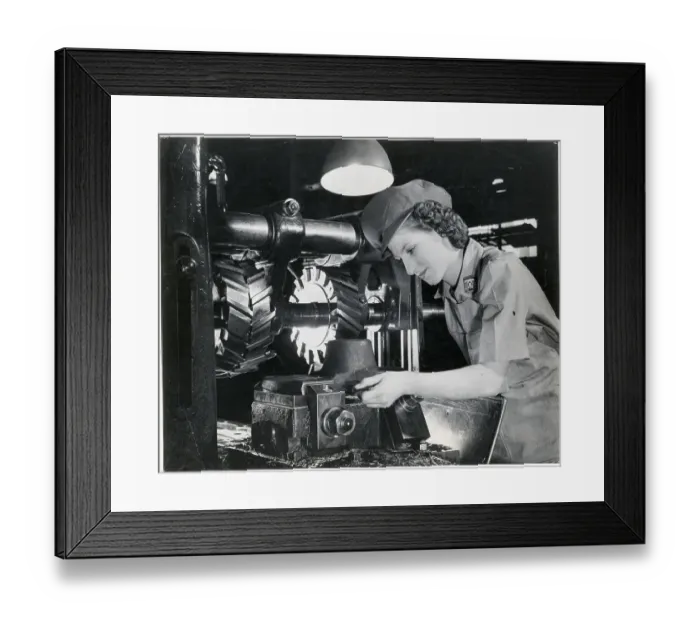 Framed Print : Woman Making Airplane Engine Parts Framed Print : Woman Making Airplane Engine Parts