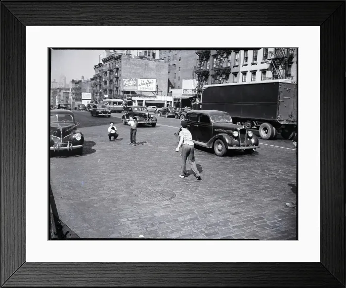 Framed Print : Boys Playing Ball In New York City Framed Print : Boys Playing Ball In New York City