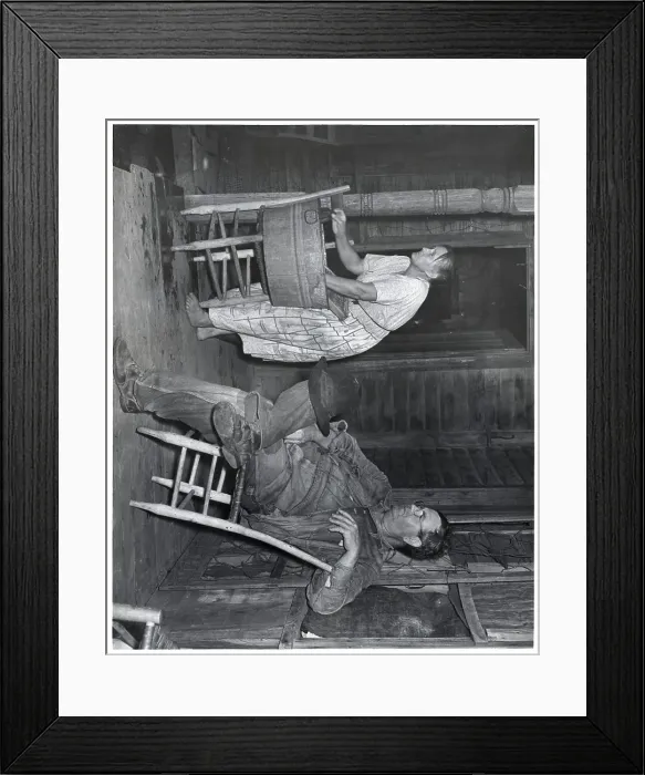Framed Print : Tenant Farmer And Wife On Front Porch Framed Print : Tenant Farmer And Wife On Front Porch