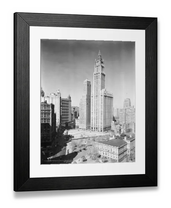 Framed Print : Woolworth Building and City Hall Park Framed Print : Woolworth Building and City Hall Park