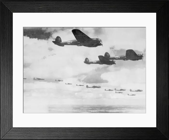 Framed Print : German Bombers in Flight over English Channel Framed Print : German Bombers in Flight over English Channel
