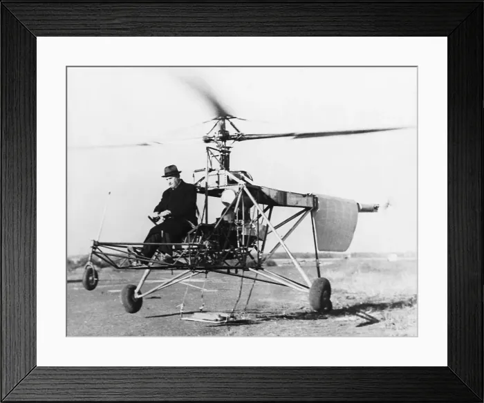 Framed Print : Igor Sikorsky Tests Early Helicopter Framed Print : Igor Sikorsky Tests Early Helicopter