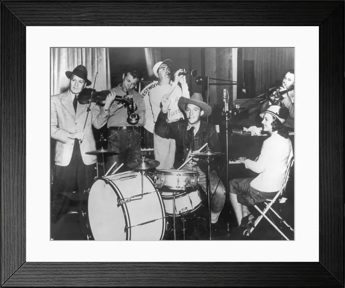 Framed Print : Amateur Swing Band with Famous People Framed Print : Amateur Swing Band with Famous People