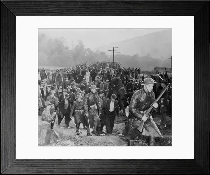 Framed Print : National Guardsmen Escorting Miners Framed Print : National Guardsmen Escorting Miners
