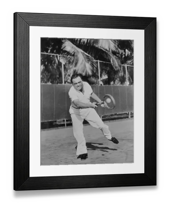 Framed Print : J. Edgar Hoover Playing Tennis