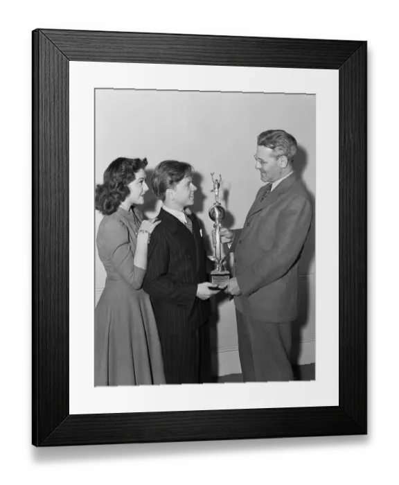 Framed Print : Mickey Rooney Receiving Award Framed Print : Mickey Rooney Receiving Award