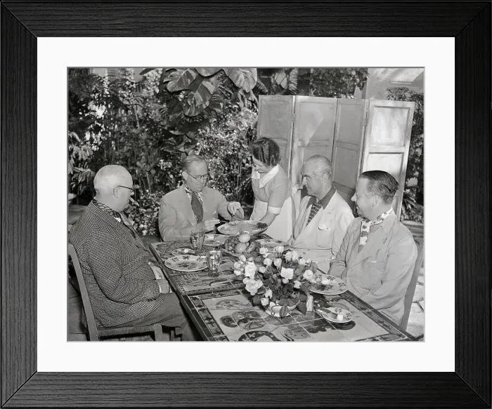 Framed Print : Joseph Patrick Kennedy and Friends Eating a Meal Framed Print : Joseph Patrick Kennedy and Friends Eating a Meal
