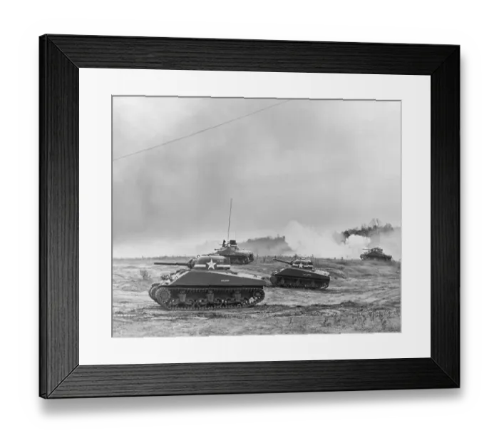 Framed Print : United States Tanks on Field Mission in World War II Framed Print : United States Tanks on Field Mission in World War II