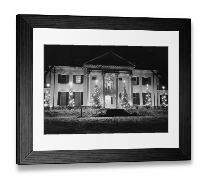 Framed Print : House in Winter With Christmas Lights Framed Print : House in Winter With Christmas Lights
