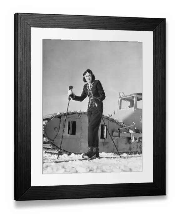 Framed Print : Lucy Harrison Standing on Skis Framed Print : Lucy Harrison Standing on Skis