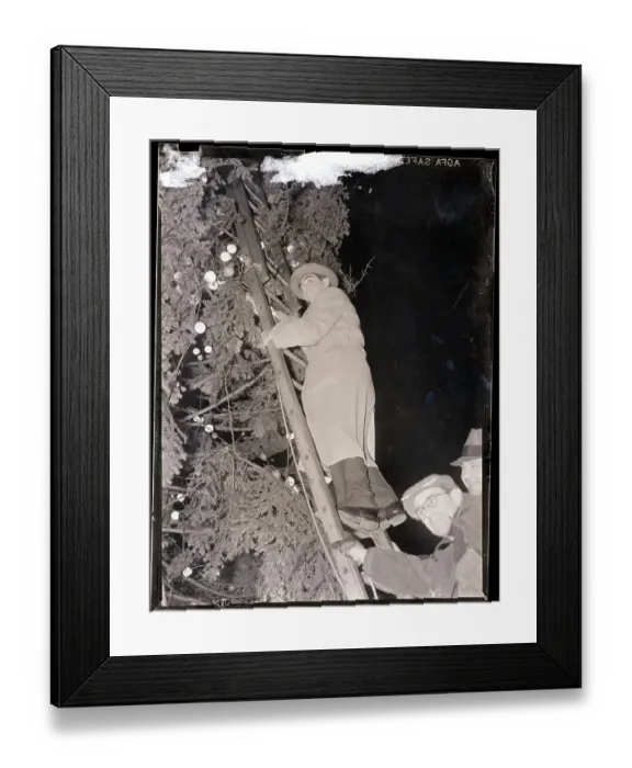 Framed Print : Eddie Cantor with Giant Christmas Tree Framed Print : Eddie Cantor with Giant Christmas Tree