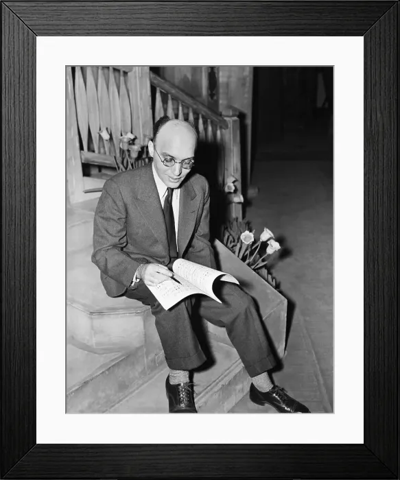 Framed Print : Kurt Weill on Stage Reading Score Framed Print : Kurt Weill on Stage Reading Score