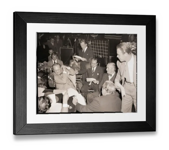 Framed Print : Actors Rehearse Radio Broadcast Framed Print : Actors Rehearse Radio Broadcast